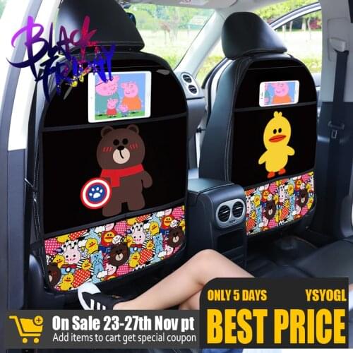 Cartoon Cute Car Seat Back Cover Protector for Kids Children 1Pcs Anti Kick Mat Waterproof Anti-dirt Protective Pad for Car