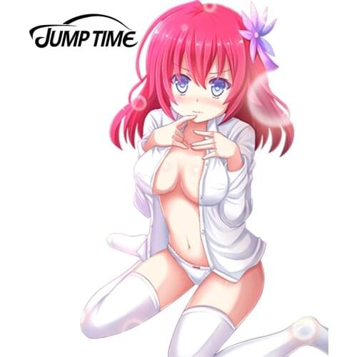 JumpTime 13cm x 9cm Car Styling Sexy Girl Stephanie Dora Anime No Game No Life Reflective Car Stickers Waterproof Window Decal