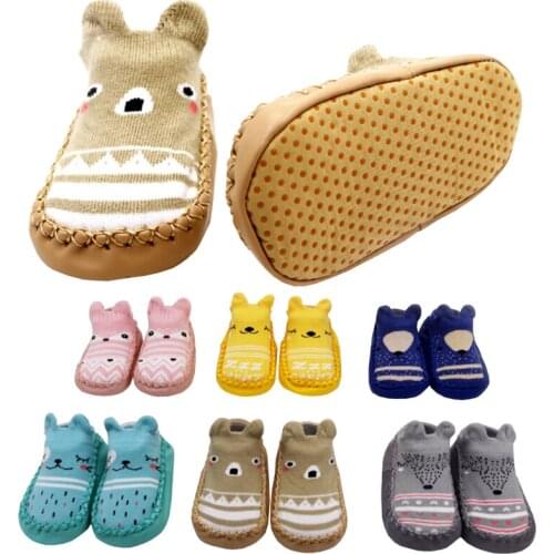 New childrens cartoon non-slip shoes socks for 0-3 years old baby toddler kids foot socks