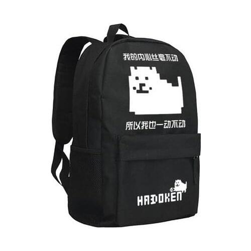 New Anime Undertale Dog Backpack Fashion Luminous Oxford SchoolBag Unisex