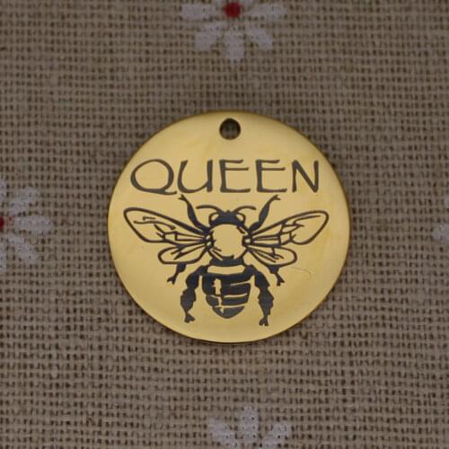 Stainless Steel Gold Queen Bee Charms ,Queen Stainless Steel Charm 10pcs/lot 3 color for choose