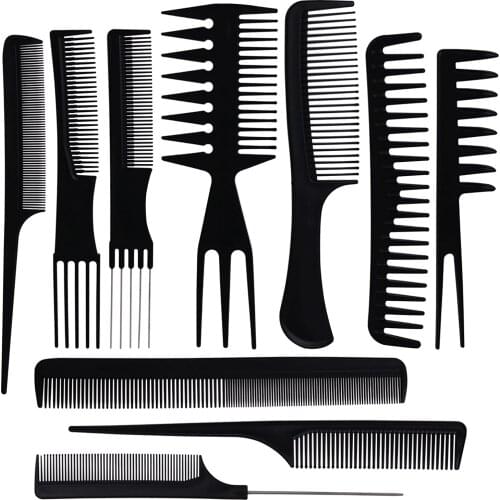 10pcs/Set Professional Hair Brush Comb Hair Stylists Salon Barber Hair Combs Hairbrush Hairdressing Combs Hair Care Styling Tool