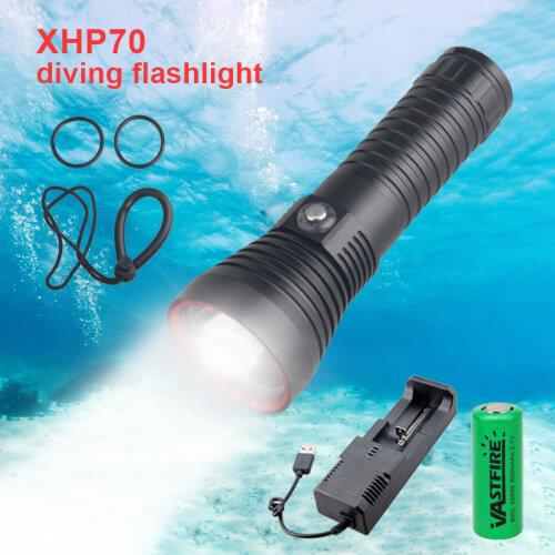 White/Yellow light Professional Diving LED Flashlight Waterproof 26650 Tactical Torch Underwater 100 Meter Dive Lamp+charger
