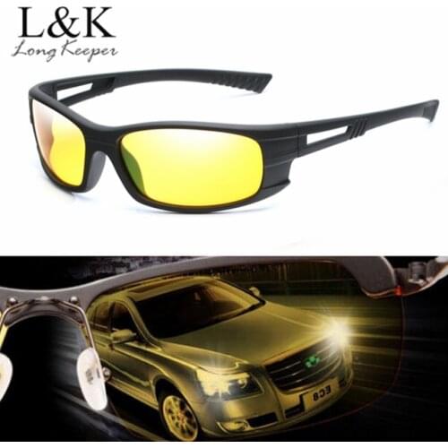 LongKeeper 2019 New Polarized Black Yellow Night Vision Sunglasses Men Women Driving Fishing Sports Sun Glasses Male Eyewears