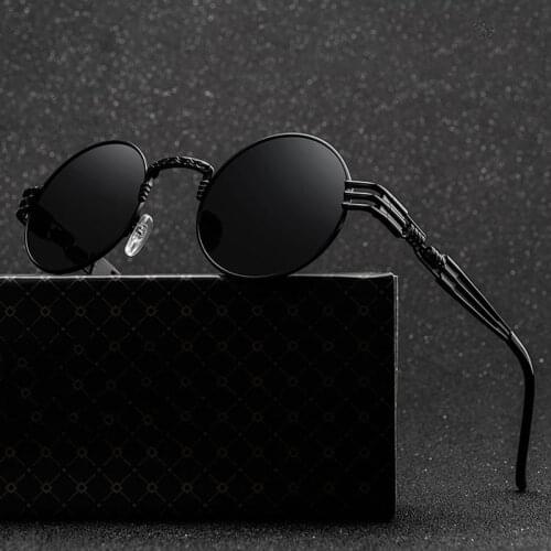 New Fashion Retro Steampunk Sunglasses Brand Design Women Men Round Metal Punk Sun glasses UV400 Shades Eyewear