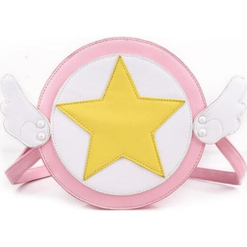 Cardcaptor Sakura Shoulder Bag Cosplay Costumes Props Pink PU Cute Fancy Lady Girl Messenger Bag Japanese Style Lolita