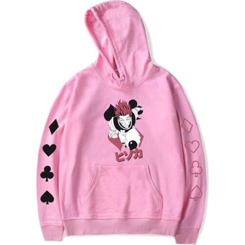 Popular Hooded hisoka Hoodies Men Women Sweatshirts Harajuku Hip Hop Hoodie Autumn hisoka boys girls Casual pink pullovers