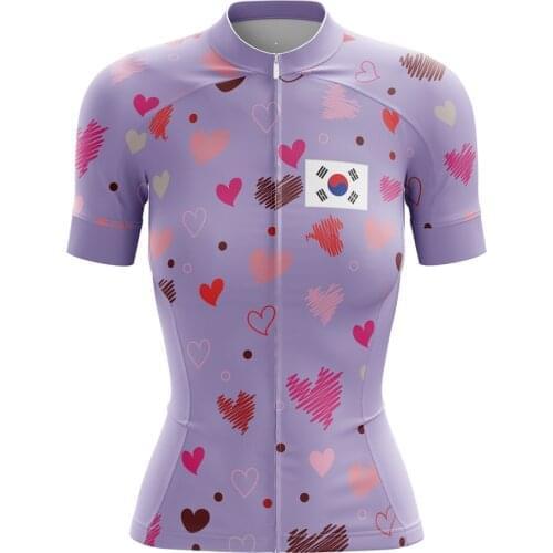 HIRBGOD Pink Ladies Short-Sleeved Cycling Jersey Fashion Self-Cultivation Outdoor Road MTB Riding Clothing Top,TYZ650-02