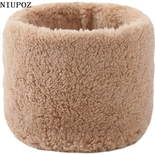 Unisex Winter Warm Ring Plush Solid Scarf Soft Bandana Men Women Fashion Headband Neck Collar Scarf Windproof