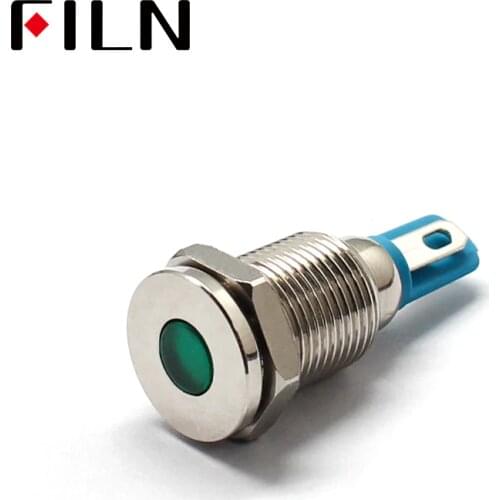 10mm LED Metal Indicator Light Waterproof IP67 Signal Lamp 12V Red Yellow Blue Green White Pilot Seal