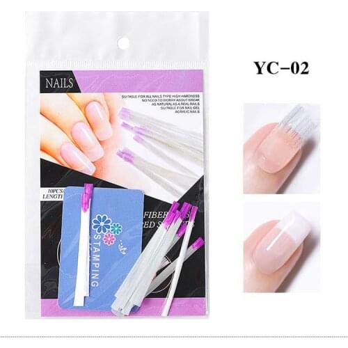 10Pcs/package Filaments Nail Extension 5.5cm Nail Silk Fiber Extension Nail Form Fiberglass Tips Manicure Salon