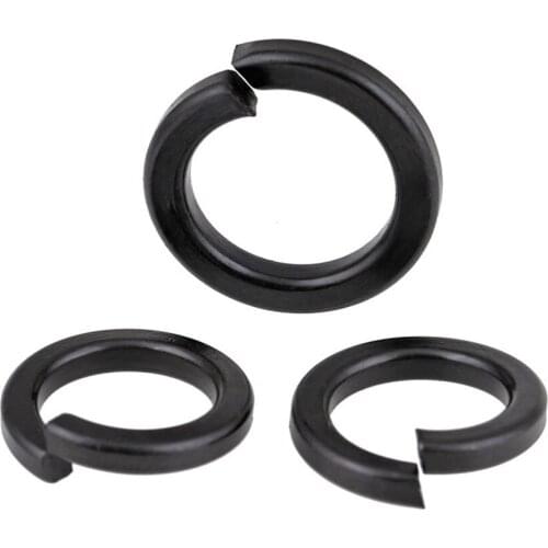 2-100Pcs GB93 M2 M2.5 M3 M4 M5 M6 M8 M10 M12 M14 M16 M18-M30 Grade 8.8 Carbon Steel Shells Pad Black Spring Lock Washer Gasket