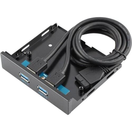 2-Port USB 3.0 Front Panel Expansion Bay to 19/20-Pin Bracket Cable for PC NK-Shopping