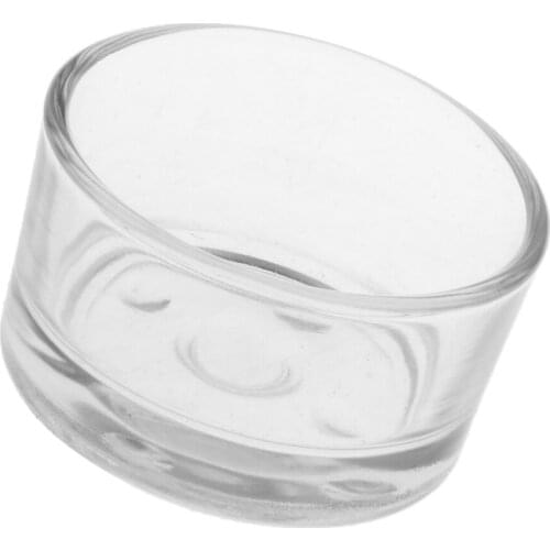 2 Pieces Transparent Glass Shrimp Feeding Dish Bowls Reptiles Water Food Dish Feeder Bowl, 4.5 x 2.5cm