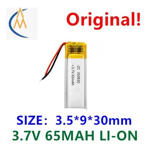 3.7V polymer lithium battery 350930 Bluetooth headset self timer lever electric toy rechargeable battery 3D glasses