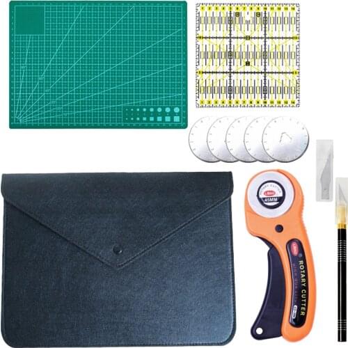 5pcs Sewing Kit Set Clothing Sewing Tools Hand Cutting Knife Set Patchwork Cloth Knife Patchwork Ruler DIY Sewing Quilting Tool