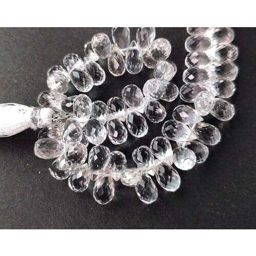 AAA LOOSE BEADS white Crystal drop faceted 7-9mm Wholesale for DIY jewelry necklace 20cm