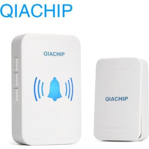 QIACHIP Self-powered Wireless Doorbell No Battery Waterproof 150m Range Push Button Door Ring Chime For Light LED EU US Plug