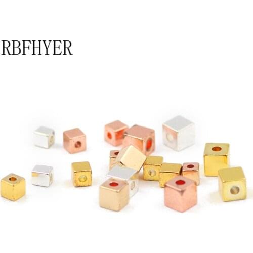 Rose Gold Silvers Square Hematite Natural Stone 2/3mm Loose small Spacer Beads Diy Jewelry bracelet Accessories Making Wholesale