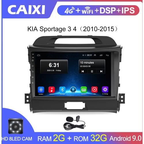 2 Din Car Radio Android 9.0 Multimedia Player for Kia Sportage 2011 2012 - 2014 2015 2 Din autoradior with Reversing Camera