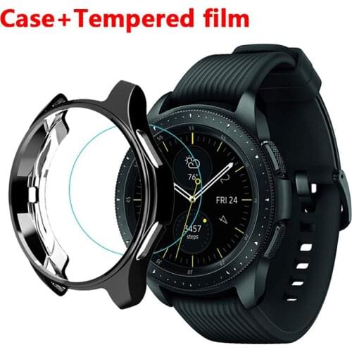 Galaxy watch case+film for Samsung Gear S3 frontier Galaxy Watch 46mm 42mm galss bumper soft smart watch accessories case+film