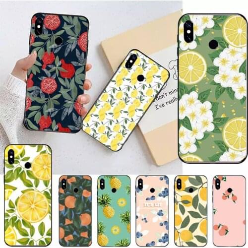Summer fruit lemon peach pomegranate Phone Case For Xiaomi Redmi note 7 8 9 t max3 s 10 pro lite Luxury brand shell funda coque