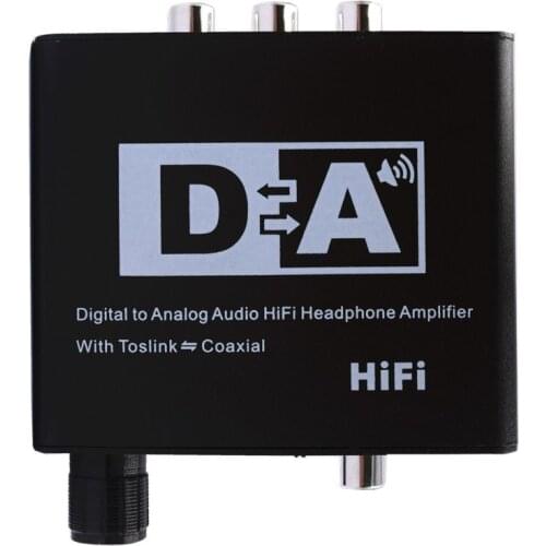 Digital to Analog Audio Converter HiFi Headphone Amplifier With Toslink Coaxial Adapter for TV Box Speaker