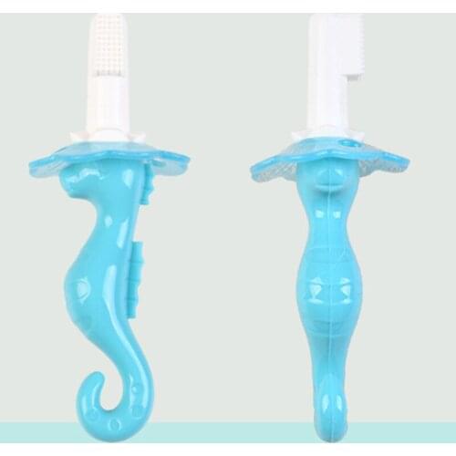 Baby Infants Kids Soft Safe Seahorse Shape Teether Training Teeth Toothbrush Brush Kids Teether Children Chewing
