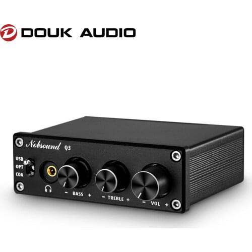 Douk audio Mini HiFi USB DAC Mini Digital to Analog Converter Coax/Opt Headphone Amp With Treble Bass