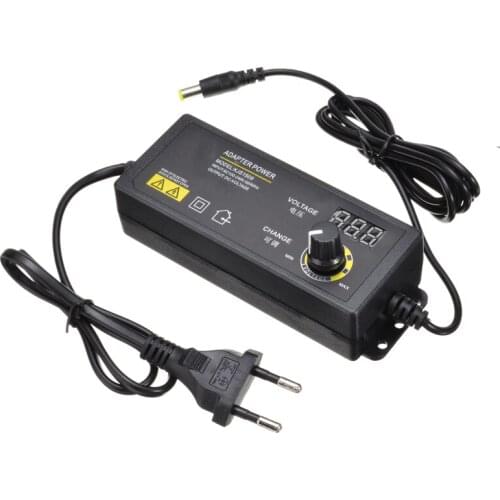 EU Plug Power Supply Transformer Adjustable AC To DC Universal Adapter With Display Screen Voltage Regulated Lighting