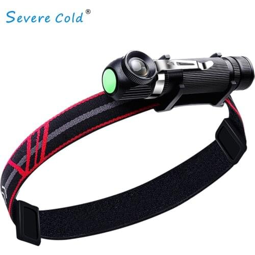Severe Cold 1000lm LED Headlamp XPL USB Rechargeable 18650 Headlight Magnet Tail Head Torch with Power Indicator Flashlight