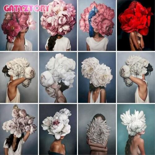 GATYZTORY Frame DIY Women Painting By Numbers Figure Picture Canvas By Numbers Modern Abstract Handpainted Oil Painting For Home