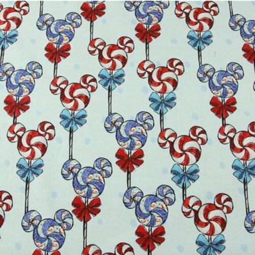 Cotton Fabric Cartoon Cute Lollipops Digital Printing Kids Fabric DIY Sewing Material Hometextile Backpacks