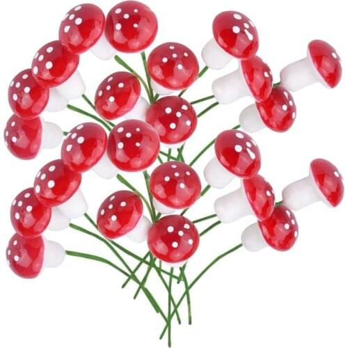 NEW Hot Sale 10Pcs 2cm Artificial Mini Mushroom Miniatures Fairy Garden Moss Terrarium Resin Crafts Decorations Stakes Craft