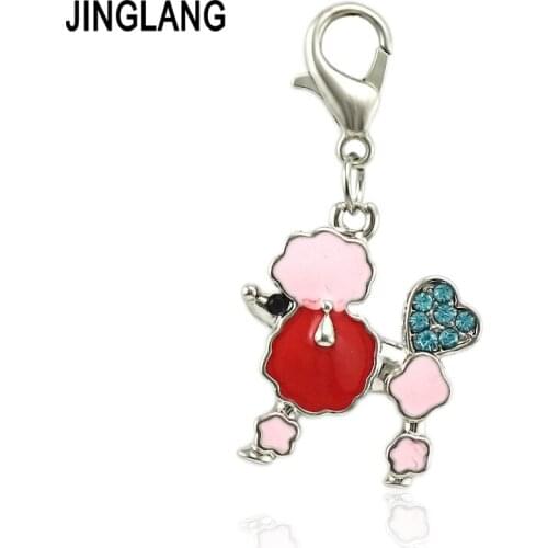 JINGLANG 12 Pieces Plated Key Lock Dog Charm Pendants for Bracelet Necklace Jewelry Diy Jewelry Making Handmade