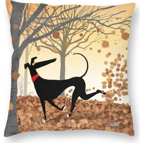 Greyhound Dog Square Throw Pillow Case Home Decor Double-sided Printed Sighthound Whippet Cartoon Pattern Cushion Cover For Car