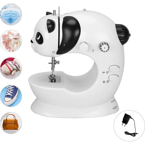 Mini Sewing Machine Lightweight Crafting Mending Machine Double Threads Double Speedand With Lighting Lamp Household