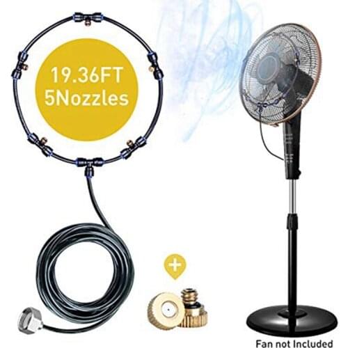 Outdoor Misting Cooling System Kit For Greenhouse Garden Patio Fan Waterring Irrigation Mister Line 6M System
