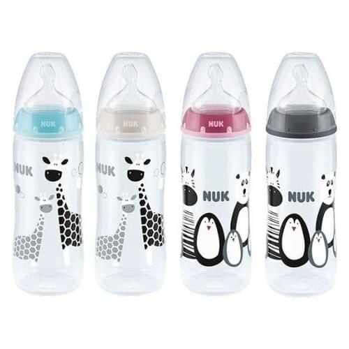 NUK - BIBERÓN BABY SAFARI SILICONA CONTROL DE TEMPERATURA 6-18 MESES XL (360 ML)