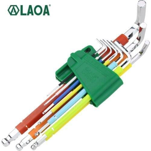 LAOA Inner Hex Wrench Set 9PCS Colorful Ball-head Torx-head Hexagonal Combination Screwdriver