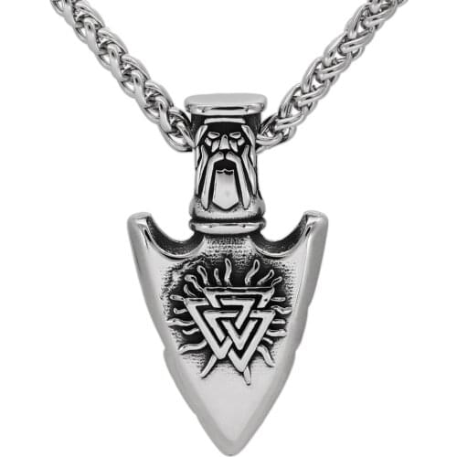 Norse Viking valknut odin sword Gungnir vegvisir pendant necklace stainless steel