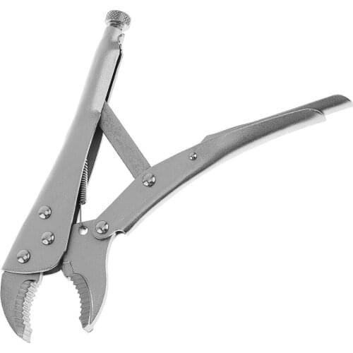 Portable 10 Inch 45 # Steel Vigorously Flat Pliers with Smooth Handle and Round Clamp Mouth Fast Fixing Clamp