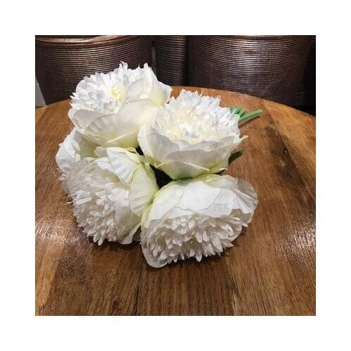 Whimsical Pastel white Champagne Pink Peony BOUQUET -- Artificial Flower, Wedding Bouquet