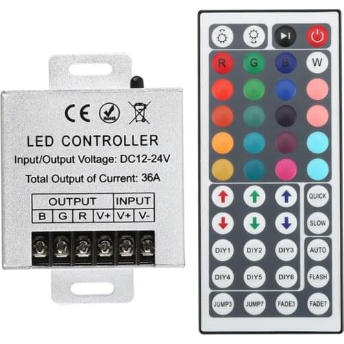 IR remote led controller Aluminum shell 30A 12V 24V 360W 720W 44 key for 35m rgb strip