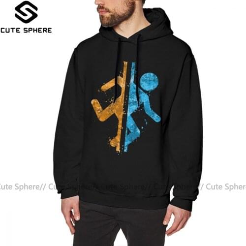 Portal Hoodie Portal Splatter Hoodies Cotton XXX Pullover Hoodie Blue Nice Long Warm Outdoor Men Hoodies