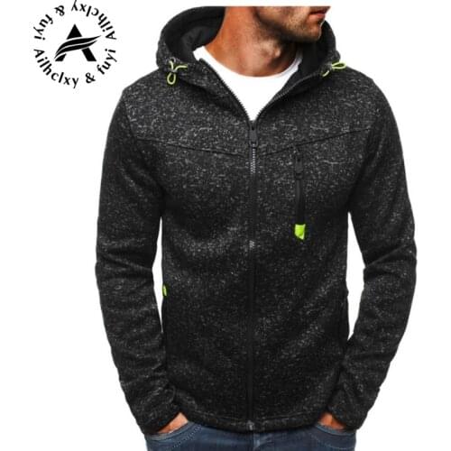 2018 new Thick Warm Contrast Color Slim Zipper Pocket Sweatshirt Casual Autumn Plus Size Hooded CoatWinter Men Hoodies Fleece
