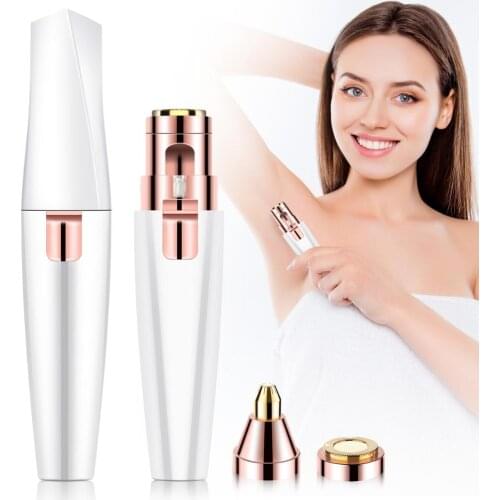 2 In 1 Electric Eyebrow Trimmer USB Rechargeable Hair Remover Women Shaver Lady Epilator Razor Face Makeup Tool Eyebrow Trimmer