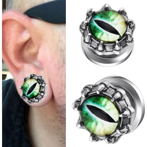 2Pieces Stainless Steel Ear Tunnel Plug Screw Gauges Earrings Eyes Ear Piercing Ear Strether Expander Ear Reamer