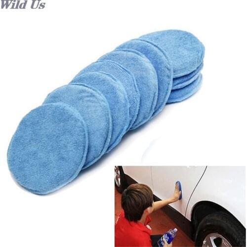 Blue 5" Diameter Microfiber Wax Applicator Polishing Sponges pads Car washer Sponges Car &Motorcycles Accessories