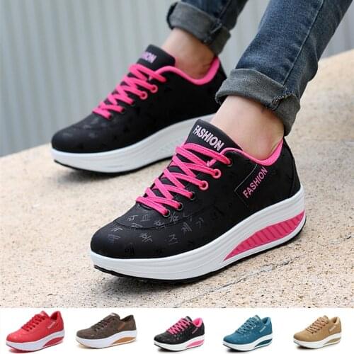 Womens Running Shoes Comfortable Casual Gym Sneakers Breathable Outdoor Height Increasing Black Shoes for Girls